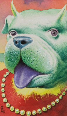 Homme bull dog - aquarelle sur papier - 11x18,5cm - 2011