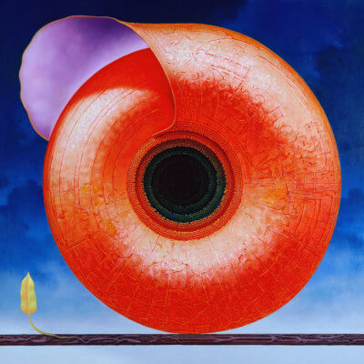 Escargot centripète - huile sur toile - 120x120cm - 2004